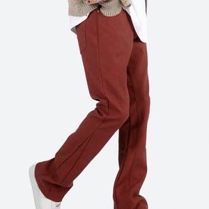 B460 LEATHER FLARE PANTS